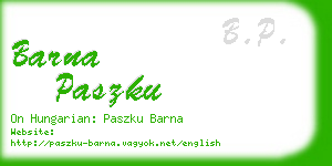 barna paszku business card